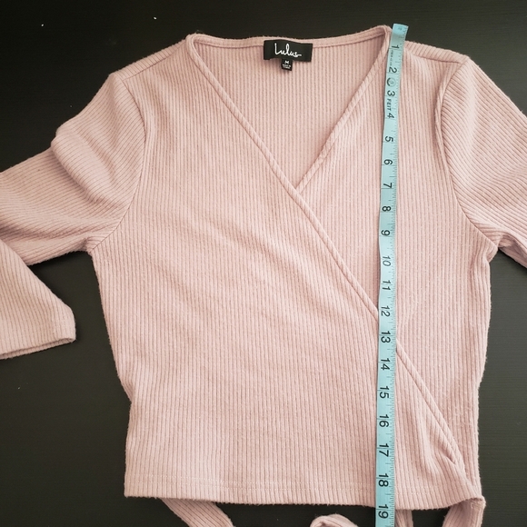 Lulus ballet pink warp cardigan sweater M - Picture 7 of 10